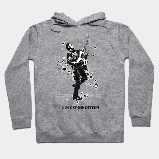 Bruce Springsteen The Boss Watercolor Splatter 06bw Hoodie by SPJE Illustration Photography
